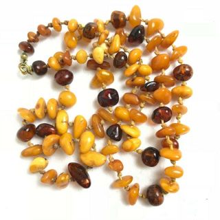 Antique Vintage Deco Amber Necklace Beads Jewelley