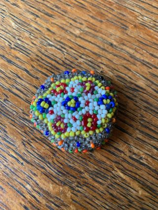 Antique Navajo Sioux Hand Quilted American Indian Bead Brooch Pin
