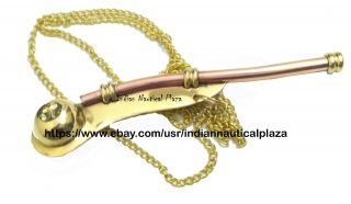 5 " Brass Copper Boatswain Whistle Chain Bosun 