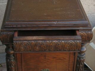 Antique - Vintage Furniture Wood Nightstand with Drawers 6