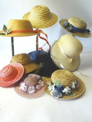 Vintage Doll Hat,  Vintage Straw Doll Hats