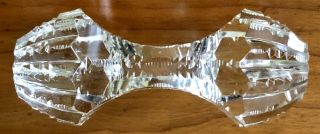 Antique American Brilliant Cut Crystal Glass Lrg Star Dumbbell Master Knife Rest