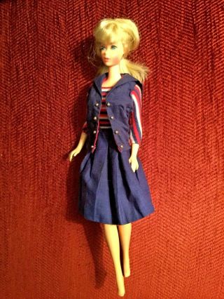 Barbie Vintage 2 - Piece Red,  White,  And Blue Dress Euc