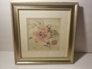 12 X 12 Linen - N - Things Antique Rose Picture Gold Framed By Cheri Blum