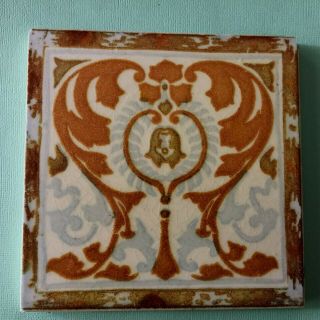 Art Nouveau Ceramic Washstand Fireplace Vintage Tile