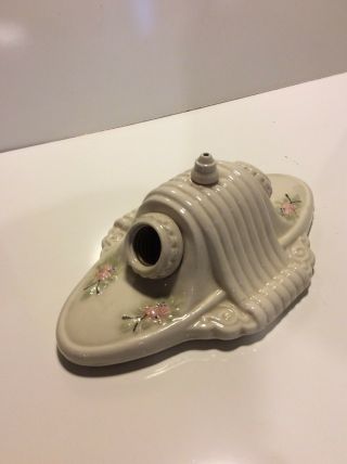 Antique Porcelain 2 Light Bare Bulb Flush Mount