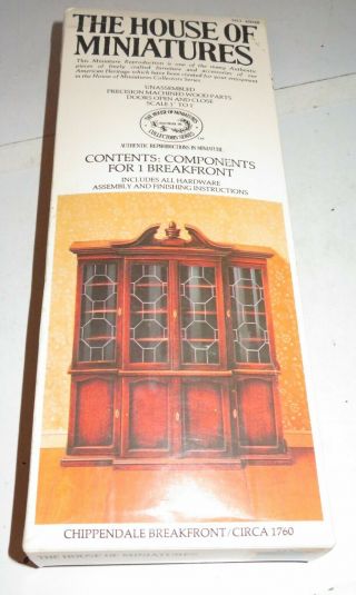X - Acto House Of Miniatures Chippendale Breakfront Kit 40048 Circa 1760 Started