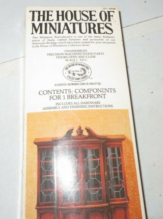 X - ACTO House Of Miniatures Chippendale Breakfront Kit 40048 Circa 1760 Started 3