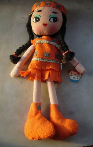 Vintage 1960s Holiday Fair Hedaya Indian Doll D2 / 42b With Tags Made In Japan