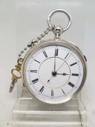 Antique Solid Silver Gents Fusee Chester Chronograph Pocket Watch 1898 Ref672
