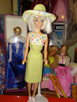1990s Barbie Doll,  Vintage,  " Lunch On The Terrace " Dress,  Hat