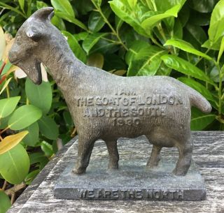 Old Vintage Unusual I Am The Goat Of London & The South 1930 Metal Figure 3