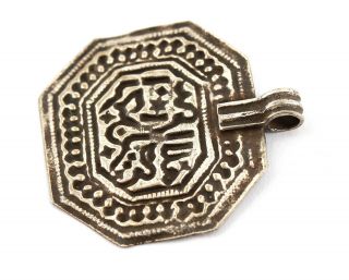 Silver Uzbekistan antique amulet pendant ONE bead YB0 - A 3