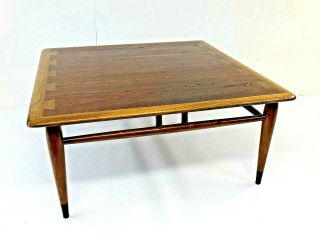 Mid Century Modern Lane Acclaim Coffee Table Dovetail Square Vintage Walnut 60s