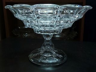 Antique 19c EAPG Early American Sandwich Flint Glass Footed Compote 2
