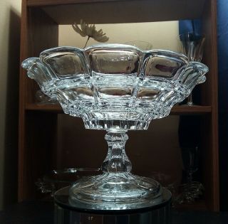 Antique 19c EAPG Early American Sandwich Flint Glass Footed Compote 5