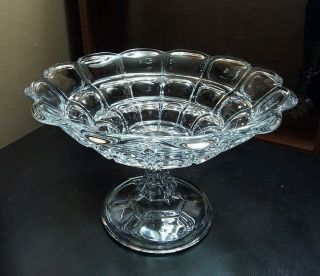 Antique 19c EAPG Early American Sandwich Flint Glass Footed Compote 7