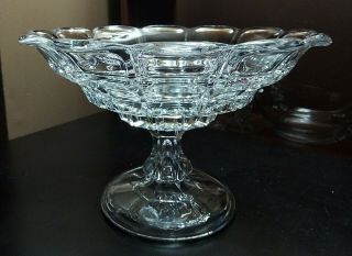 Antique 19c EAPG Early American Sandwich Flint Glass Footed Compote 8