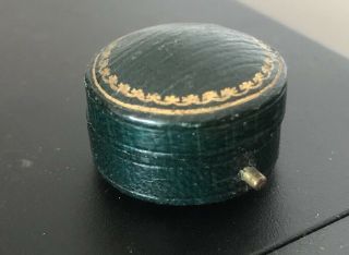 Antique Green Leather Ring Jewellery Box - Parkes Regent Street London