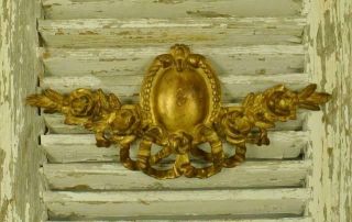 Exquisite Antique French Carved Wood Gilded Mount / Pediment / Ciel De Lit 19thc