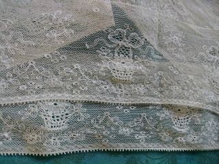 2.  25 " Wide French Antique Lace Val Alencon Trim 1 Yd,  29 " Edging Floral Figural