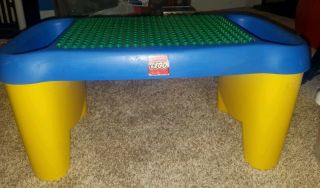 Lego Lap Table - Duplo Size Building Block Plate - Storage Sides - Vintage