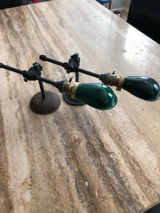 Vintage Antique O C WHITE,  Industrial Desk Light,  Lab Lamp,  Hubbell Shades 5