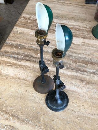 Vintage Antique O C WHITE,  Industrial Desk Light,  Lab Lamp,  Hubbell Shades 7