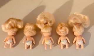 Vintage TYCO QUINTS Blonde Tiny 5 Baby Dolls Set 1990 2