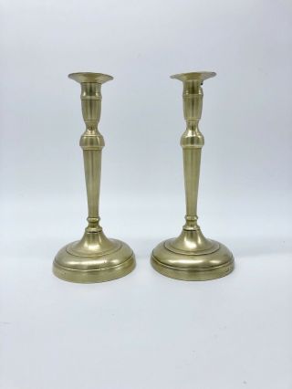 19th Century Victorian Antique Solid Brass Candlesticks Circa Early 1800