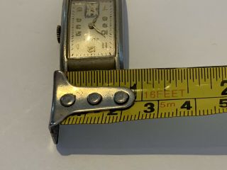 Art Deco Gents Eloga Vintage Tank Wrist Watch 15 Jewel Swiss 1930’s 6
