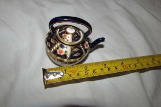 Antique Miniature Royal Crown Derby Porcelain Imari Pattern Tea Kettle Date 1907