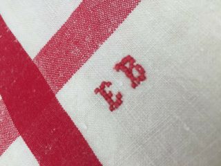 French Linen Tea Towels Torchon With Monogram Initials - Lovely X3