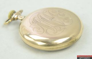 Antique 16s Fahy ' s Montauk 20 Year Yellow Gold Filled OF Pocket Watch Case SS 4