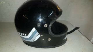 Vintage Motorcycle Helmet Centurion Sport Mk11 Fiberglass Black Freepost