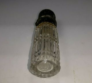 Stamped 800 Silver and Cut Glass Perfume Bottle,  Antique,  Rose Design 8