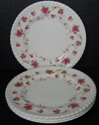 Johnson Brothers England China Rambler Rose Bread Plate - Set Of Four (4) 6 - 1/4 "