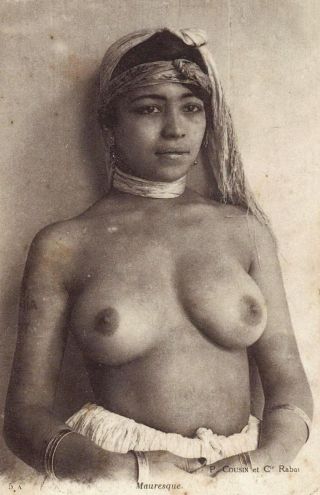 Nude Indian Woman,  Antique Early 1900 