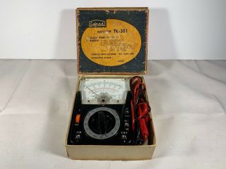 Vintage Calrad Tk - 301 Multimeter Tester Voltmeter - With Box