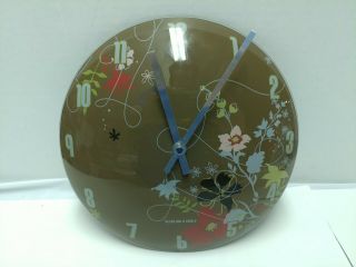 Convex Glass Floral Glass Sterling & Noble Round Wall Clock