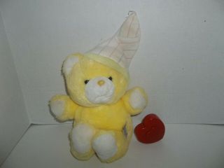 Vintage 1986 Chosun Yellow Heart To Heart Teddy Bear Plush 9 " Tall