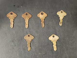 6 Antique Vintage Model T Ford Ignition Switch Keys 53,  59,  71,  69,  64 And 73