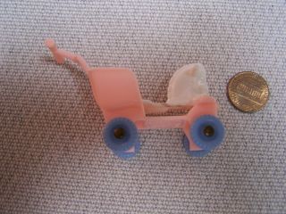 Vintage Acme Miniature Dollhouse Hard Plastic Thomas Horse Head Stroller - Rare