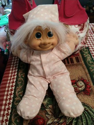 Adorable Plush Vintage Russ Little Girl Troll Doll Exc.