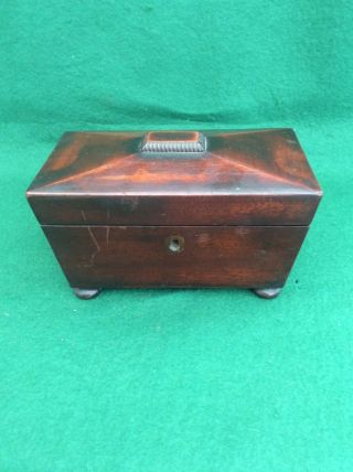 Antique Two - Compartment Tea Caddy With Internal Covers.