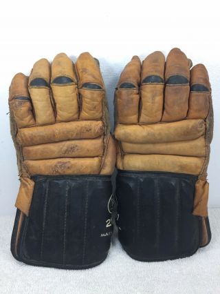 Vintage Antique Hockey Gloves Jc Higgins 21001 Simpson - Sears Brown Black Canada