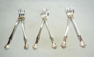 6 Sterling Silver Cromwell Seafood Cocktail Forks - Elegant 1900 Gorham -