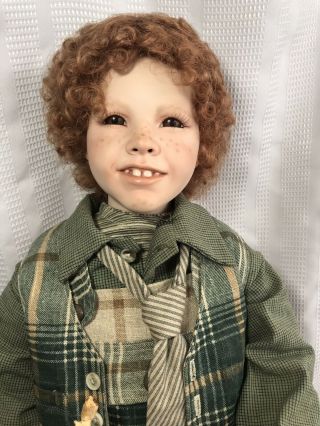 Hanna Nissen Porcelain Doll Boy by John Nissen 28” Caucasian Bucktooth Freckles. 2