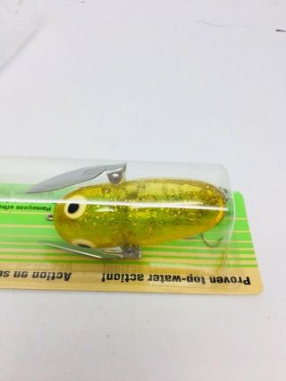 Vintage 1995 Heddon Crazy Crawler Fishing Lure Tough Color Look Clear Amber
