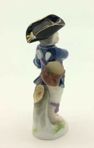 Antique Meissen Porcelain Figurine Cherub Wanderer Angel Boy Figure Small 3.  5 AF 5